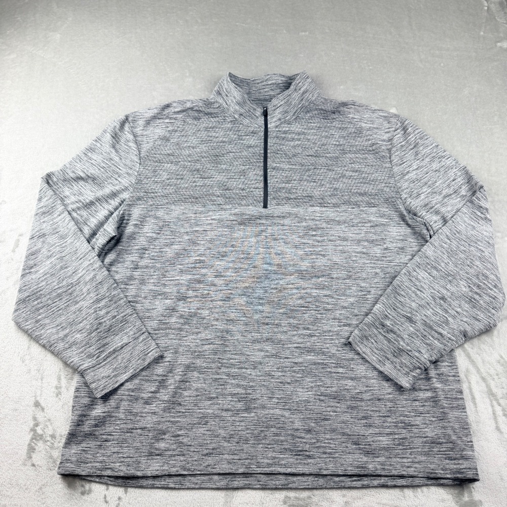 Pro Tour Men's XL Gray Space Dye Quarter Zip Pullover Golf Shirt